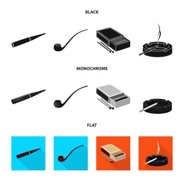 Çöp illüstrasyon vektör ve logo durdurmak. Hisse senedi için çöp ve alışkanlık vektör simge topluluğu.