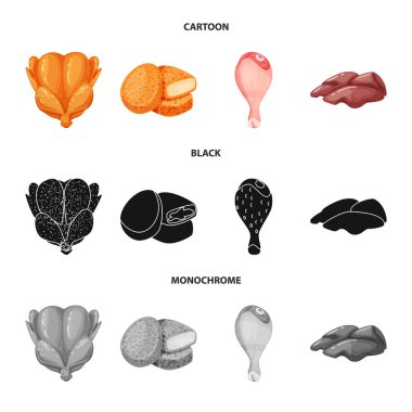 Ürün ve kümes hayvanları işareti vektör tasarımı. Ürün ve tarım hisse senedi vektör çizim topluluğu.