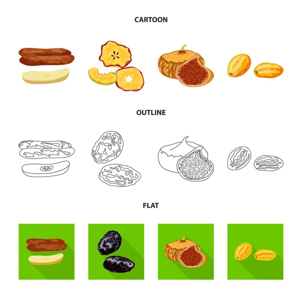 Εικονογράφηση διάνυσμα των τροφίμων και των πρώτων λογότυπο. Συλλογή από φαγητό και φύση σύμβολο μετοχής για το web. — Διανυσματικό Αρχείο