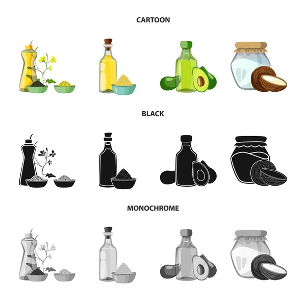 Design vetorial de símbolo saudável e vegetal. Conjunto de ilustração vectorial saudável e agrícola . —  Vetores de Stock