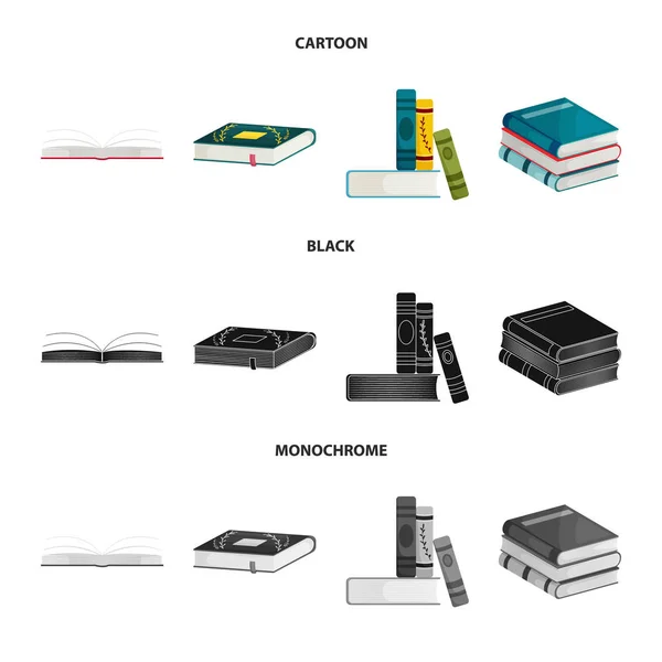 Vektorillustration av utbildning och täck symbol. Uppsättning av utbildning och bokhandel vektor ikon för lager. — Stock vektor