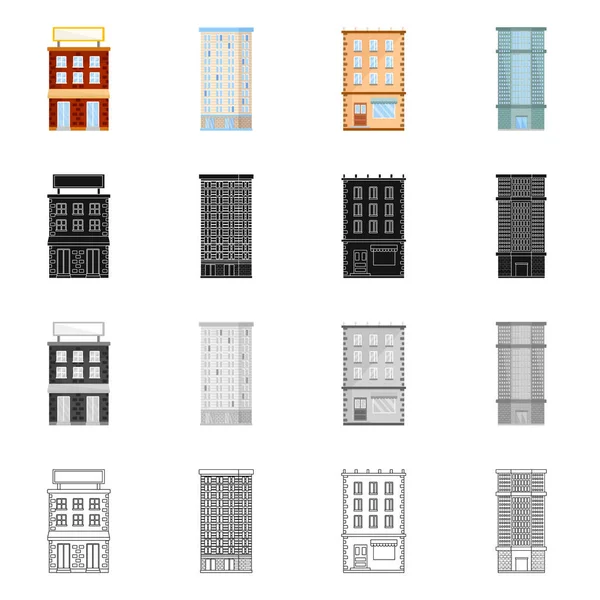 Objeto isolado do ícone municipal e central. Coleção de ilustração vetorial de estoque municipal e imobiliário . — Vetor de Stock