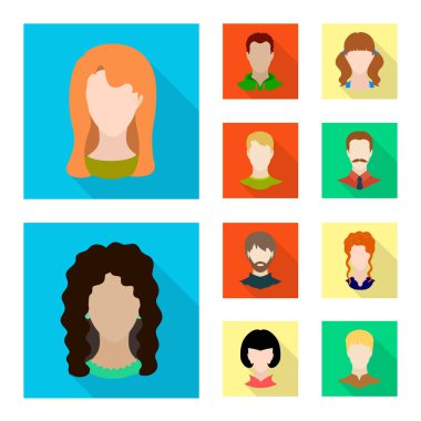 Avatar ve kukla işareti vektör tasarımı. Hisse senedi için avatar ve şekil vektör simge kümesi.