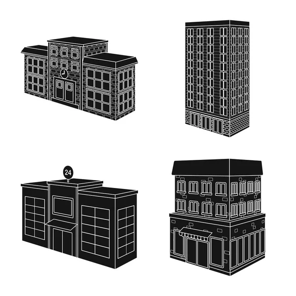 Conception vectorielle de l'architecture et de l'icône du domaine. Ensemble d'architecture et de construire le symbole stock pour le web . — Image vectorielle