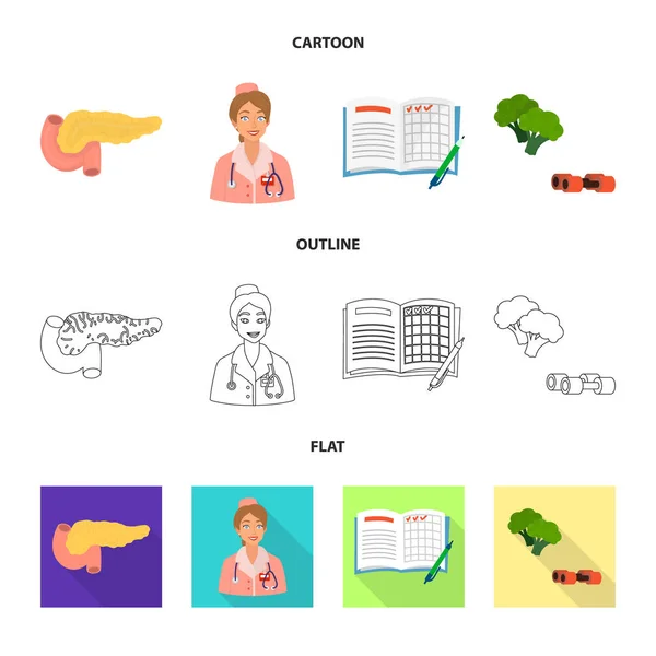 Διάνυσμα σχεδίαση του λογότυπου του διατροφή και τη θεραπεία. Συλλογή από εικονογράφηση διάνυσμα απόθεμα διατροφή και την ιατρική. — Διανυσματικό Αρχείο