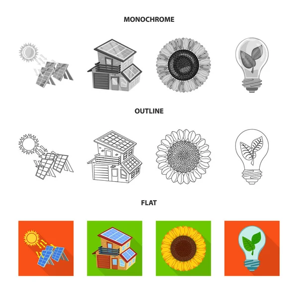 Diseño vectorial de símbolo de innovación y tecnología. Conjunto de símbolo de innovación y stock de naturaleza para web . — Archivo Imágenes Vectoriales