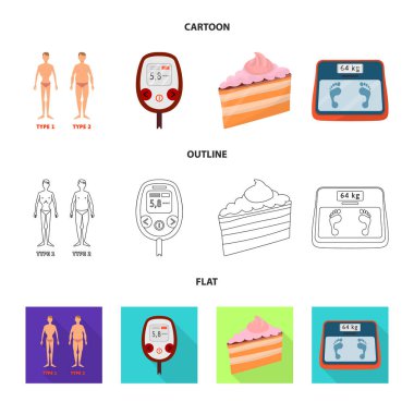 Diyet ve tedavi simge vektör Illustration. Diyet ve ilaç hisse senedi simgesi için web topluluğu.