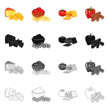 Tat ve işareti daiç vektör tasarımı. Tat ve web için organik hisse senedi simgesi toplama.