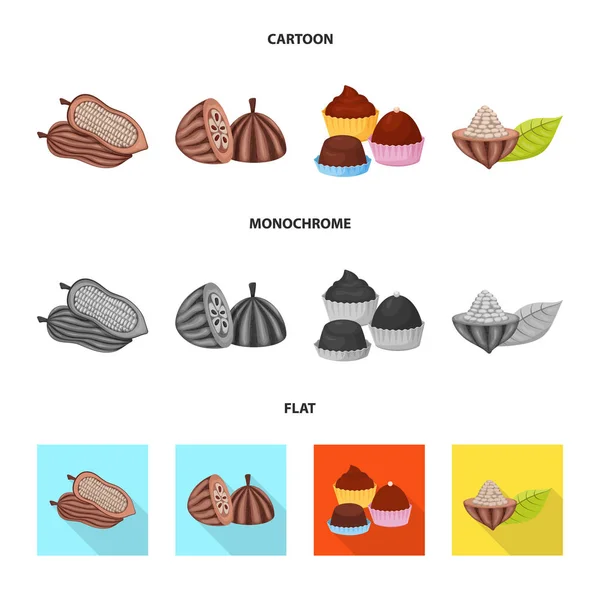 Ilustración vectorial de comida e ícono delicioso. Conjunto de alimentos y marrón vector de stock ilustración . — Archivo Imágenes Vectoriales