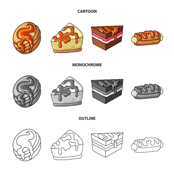 Vektor Illustration von Süßwaren und kulinarische Ikone. Süsswaren- und Produktbestandsvektorillustration. — Stockvektor