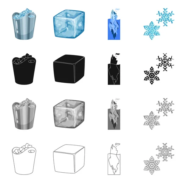 Diseño vectorial de textura y símbolo congelado. Colección de textura e ilustración de vector de stock transparente . — Vector de stock