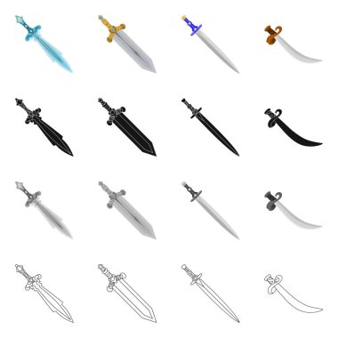 İzole işareti oyun ve zırh nesne. Web için oyun ve bıçak hisse senedi simgesi kümesi.