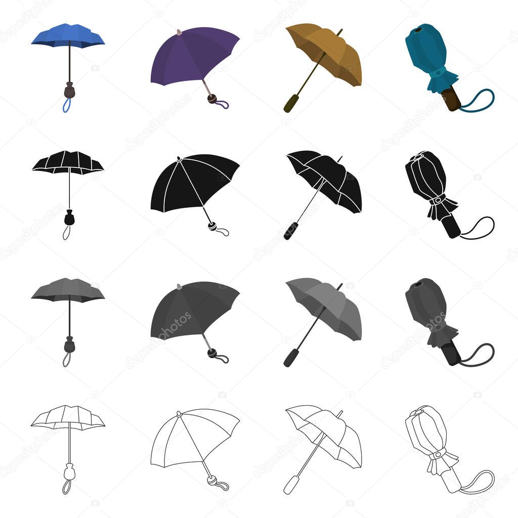 Vector design of protection and closed symbol. Collection of protection and rainy stock vector illustration.