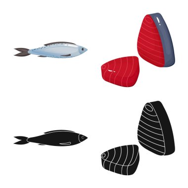 Taze ve restoran simge vektör Illustration. Taze ve deniz hisse senedi simgesi için web topluluğu.