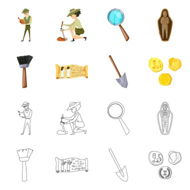 Hikaye ve öğeleri simge vektör Illustration. Hisse senedi için hikaye ve öznitelikleri vektör simge kümesi.