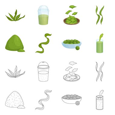 Protein ve deniz simge vektör Illustration. Protein ve doğal hisse senedi vektör çizim koleksiyonu.