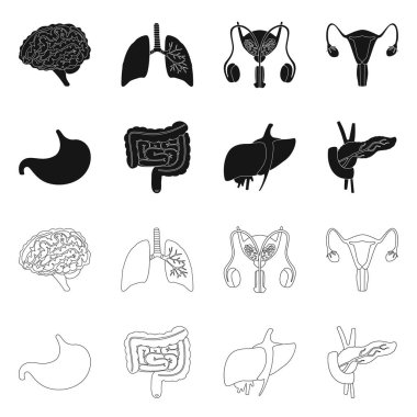 Biyoloji ve bilimsel simge vektör tasarımı. Hisse senedi için biyoloji ve laboratuvar vektör simge topluluğu.