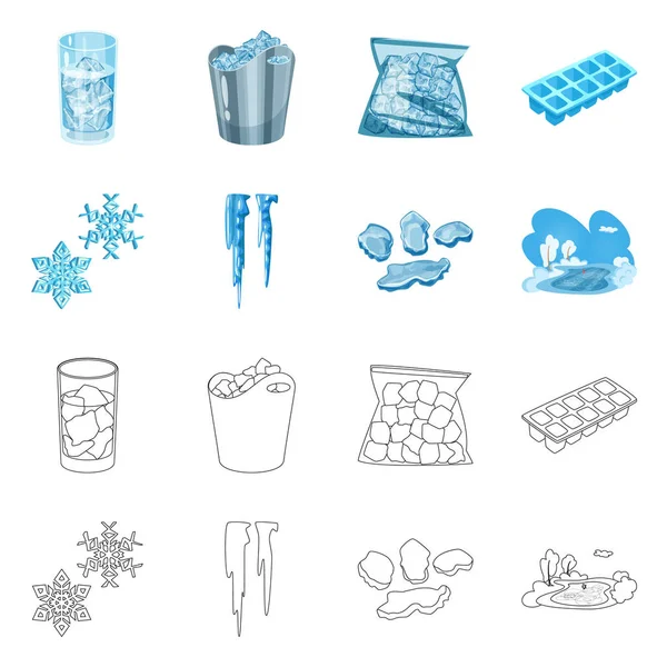 Illustrazione vettoriale di texture e segno congelato. Raccolta di texture e illustrazione vettoriale stock trasparente . — Vettoriale Stock