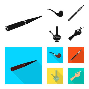 Çöp yalıtılmış nesne ve dur simgesi. Çöp ve alışkanlık hisse senedi vektör çizim topluluğu.