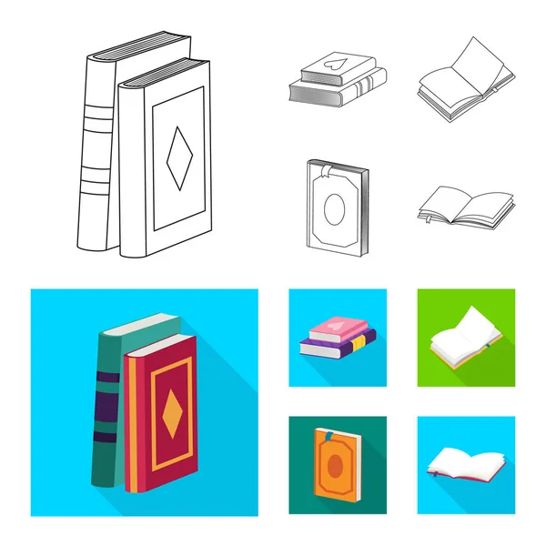 Vectorillustratie van opleiding en dekking pictogram. Collectie van opleiding en boekhandel vector pictogram voor voorraad. — Stockvector