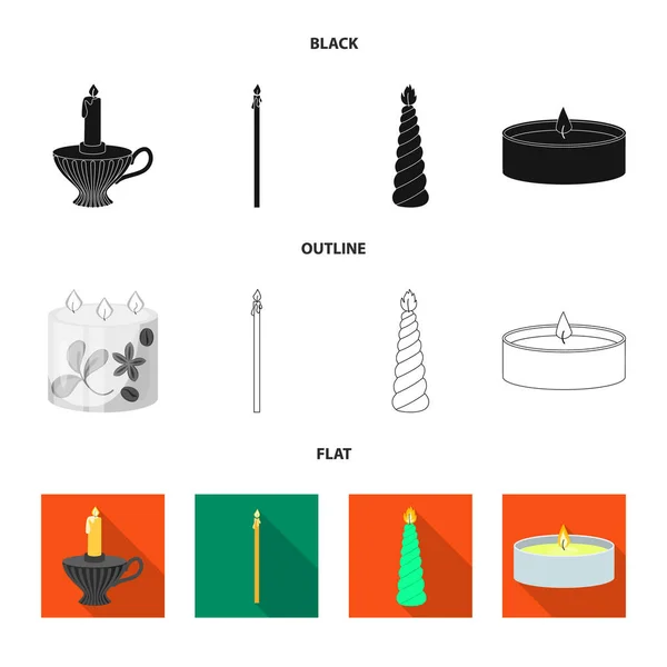 Geïsoleerde object van ontspanning en vlam pictogram. Collectie van ontspanning en wax voorraad vectorillustratie. — Stockvector