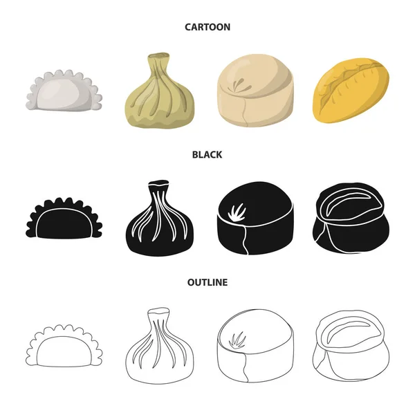 Ilustración vectorial de productos e icono de cocina. Colección de productos y aperitivo stock vector ilustración . — Archivo Imágenes Vectoriales