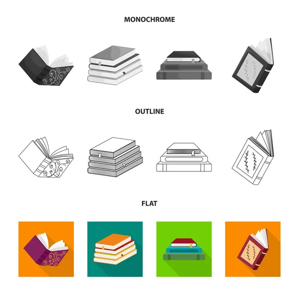 Ilustração vetorial de treinamento e símbolo de cobertura. Conjunto de treinamento e ícone de vetor de livraria para estoque . —  Vetores de Stock