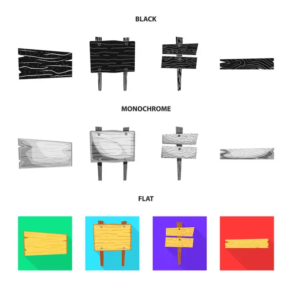 Conception vectorielle du symbole brut et forestier. Jeu de symboles de stock de bois brut et dur pour la toile . — Image vectorielle