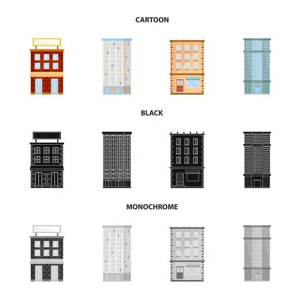 Diseño vectorial del icono municipal y del centro. Conjunto de símbolos municipales y patrimoniales para web . — Archivo Imágenes Vectoriales