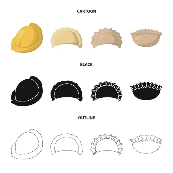 Vektor-Design von Produkten und Koch-Logo. Set von Produkten und Vorspeise Aktiensymbol für Web. — Stockvektor
