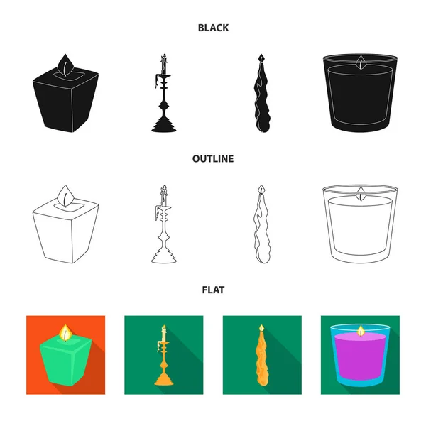 Vector ontwerp van ontspanning en vlam pictogram. Set van ontspanning en wax vector pictogram voor voorraad. — Stockvector