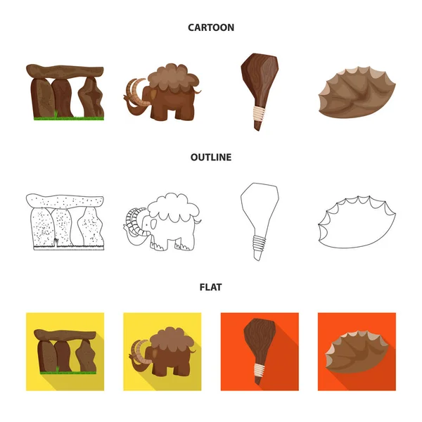 Diseño vectorial del icono de la evolución y la prehistoria. Conjunto de evolución y desarrollo de stock símbolo para web . — Archivo Imágenes Vectoriales