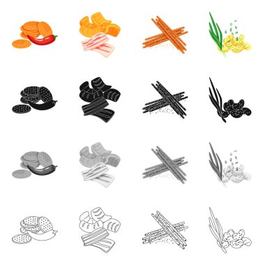 Tat ve daiç simge vektör tasarımı. Tat ve organik hisse senedi vektör çizim koleksiyonu.