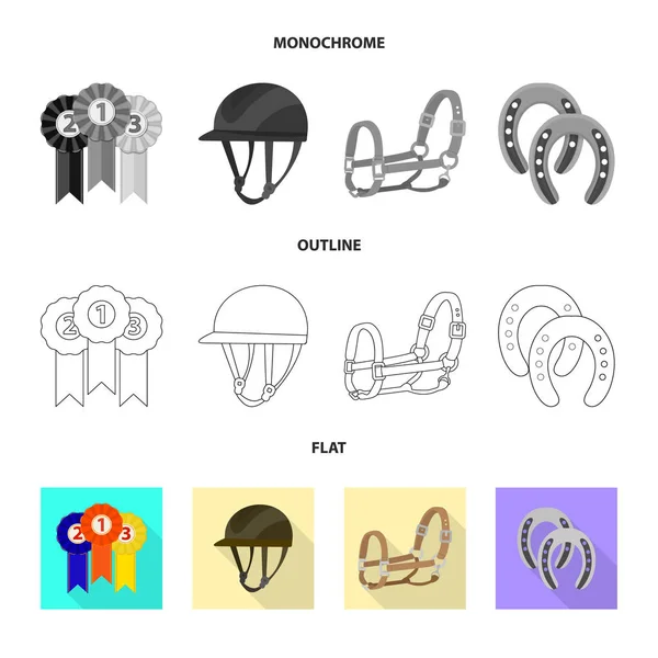機器および乗馬はロゴの孤立したオブジェクト。装置および競争の株式ベクトル イラスト集. — ストックベクタ