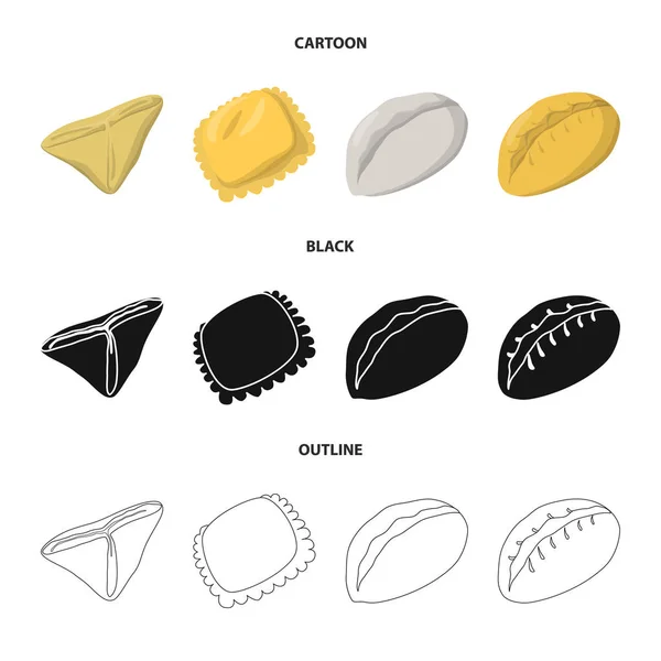 Vektor-Design von Produkten und Kochikone. Set von Produkten und Vorspeisen-Vektor-Symbol für Aktien. — Stockvektor