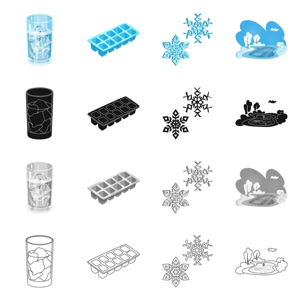 Isolated object of texture  and frozen  icon. Collection of texture  and transparent  stock vector illustration. — Stock Vector