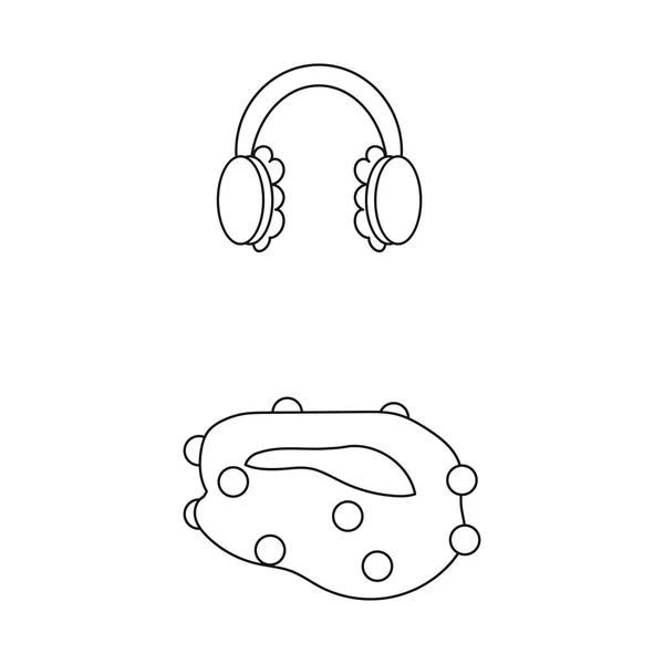 Векторний дизайн логотипу вух і шарфів. Набір значків вухатих і синіх векторів для запасів . — стоковий вектор