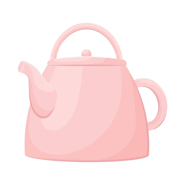 Ilustração vetorial de bule e logotipo do chá. Coleção de bule de chá e símbolo de estoque de porcelana para web . — Vetor de Stock