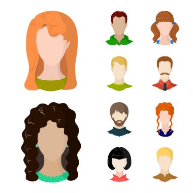 Avatar ve kukla logo yalıtılmış nesne. Avatar ve şekil hisse senedi simgesi için web topluluğu.