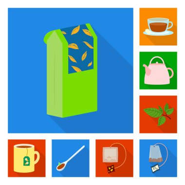 Vektör Illustration ürün ve organik simge. Web için ürün ve çiçek stok sembolü seti.