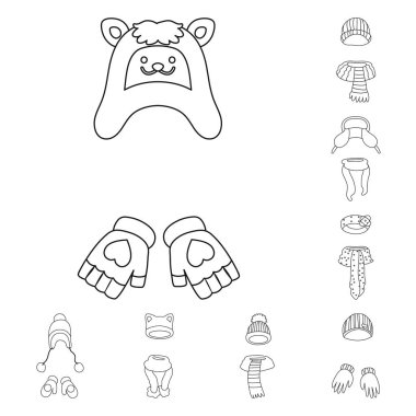 Kış ve soğuk logo yalıtılmış nesne. Kış ve sıcak hisse senedi vektör çizim koleksiyonu.