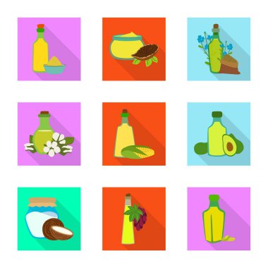 Şişe ve cam simge vektör tasarımı. Şişe ve tarım hisse senedi vektör çizim topluluğu.