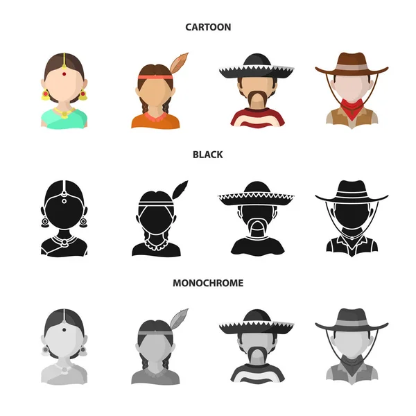 Diseño vectorial de imitador y signo residente. Conjunto de imitador e icono de vector de cultura para stock . — Vector de stock