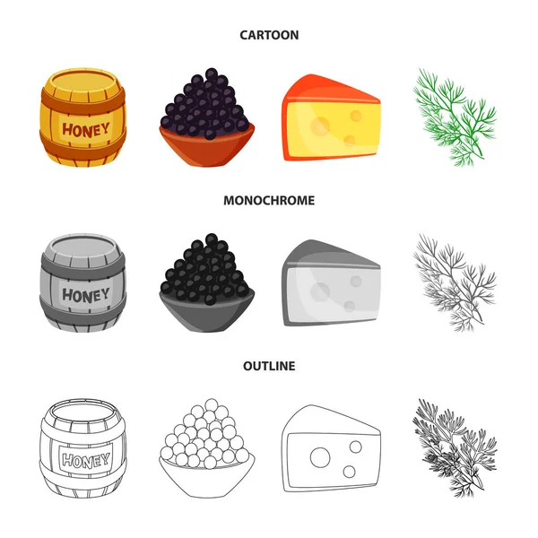 Wektor wzór smak i symbolu. Zestaw smak i gotowanie Stockowa ilustracja wektorowa. — Wektor stockowy