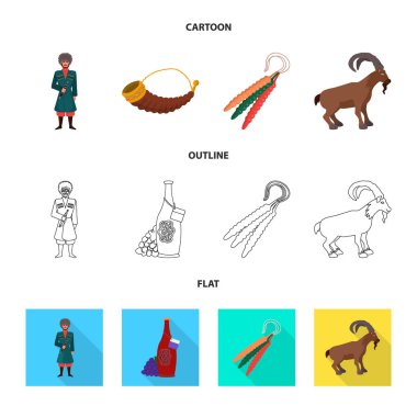 Kültür ve gezi simge vektör Illustration. Web için kültür ve özgünlük hisse senedi simgesi kümesi.