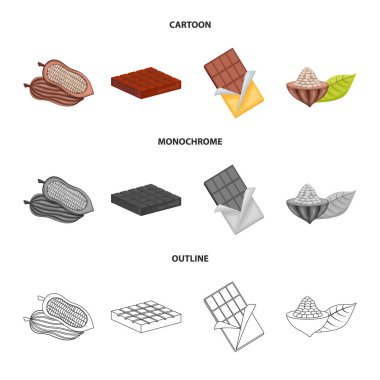 Gıda ve nefis logo vektör çizimi. Gıda ve hisse senedi için kahverengi vektör ikon koleksiyonu.