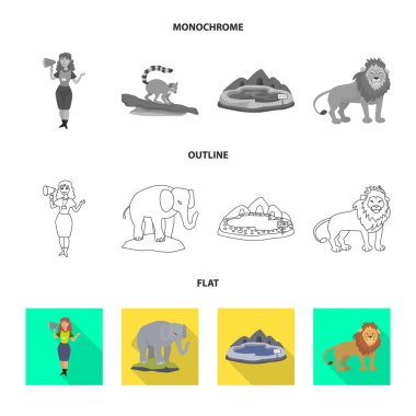 Doğa ve eğlence işareti vektör tasarımı. Hisse senedi için doğa ve eğlence vektör simgesi topluluğu.