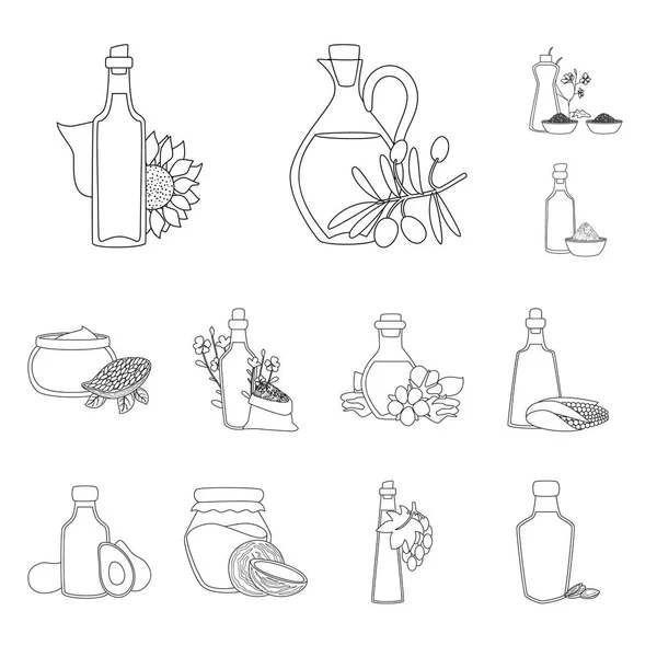 Illustrazione vettoriale di icona sana e vegetale. Set di icone vettoriali sane e organiche per stock . — Vettoriale Stock