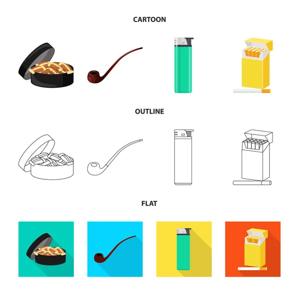 Diseño vectorial de basura y señal de stop. Conjunto de basura e ilustración de vector de stock de hábito . — Vector de stock