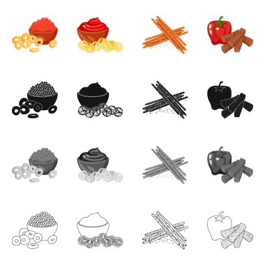 Tat ve işareti daiç vektör Illustration. Tat ve web için organik hisse senedi simgesi toplama.